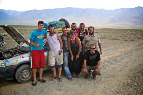 Con el equipo "On Corsa to Mongolia"